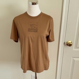 Women’s brown Burberry Tan Graphic Tee. Size M